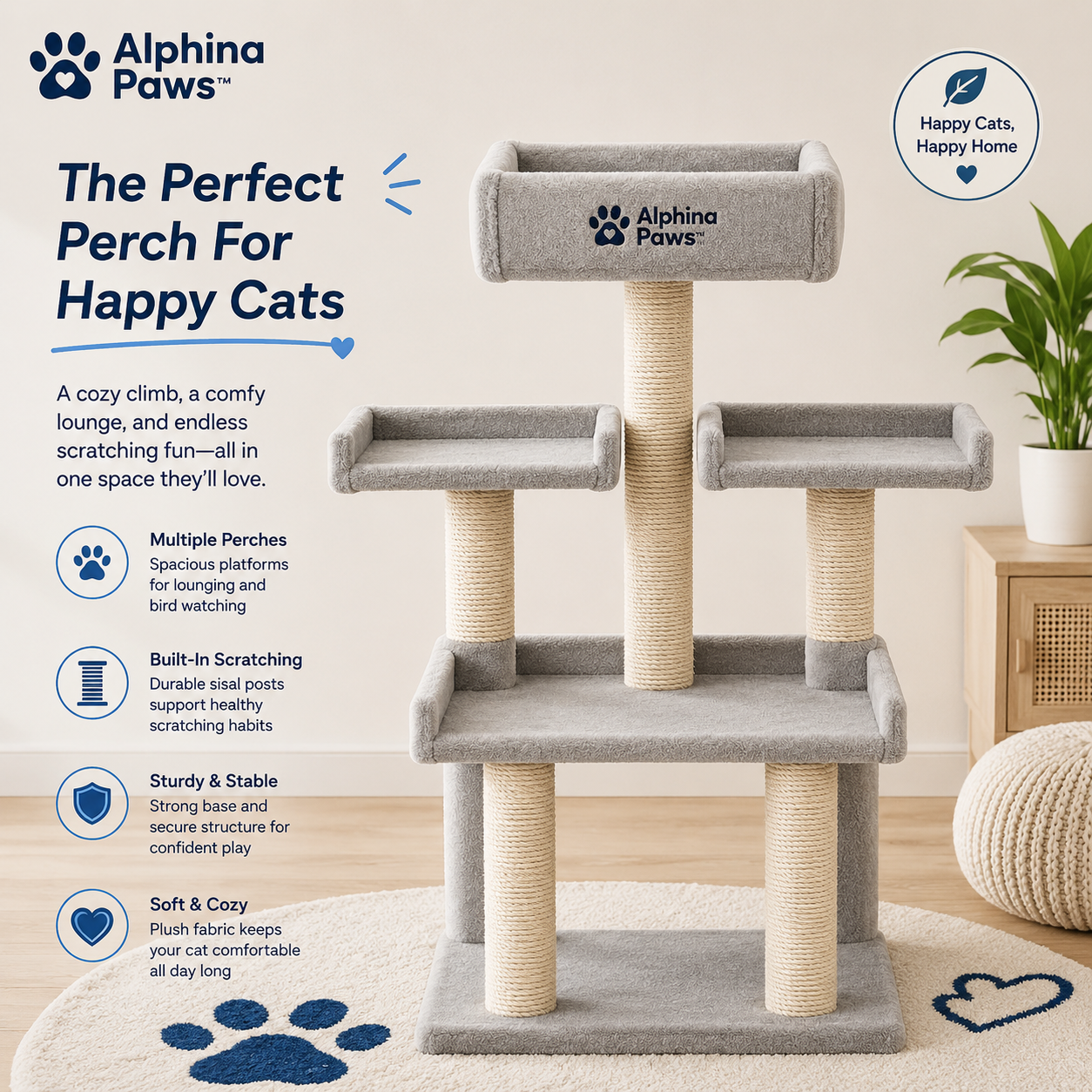 Alphina Paws Premium Cat Adventure Tower